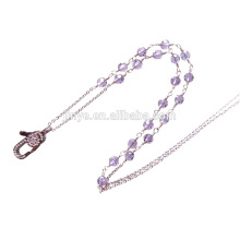 Mode natürliche facettierten lila Kristall Amethyst Perlen Schlüssel Neckalce